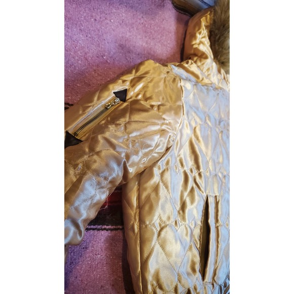 Y2K Vintage JLO Jennifer Lopez White and Gold Bomber Reversible Jacket M - Picture 6 of 9